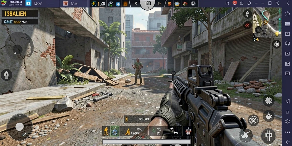 Screenshot gameplay <strong>138ALIEN</strong> menampilkan aksi tembak-menembak yang mendebarkan.