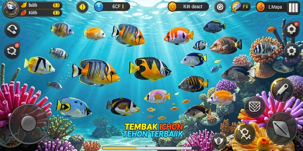 Gameplay seru dengan aksi menembak ikan yang menantang.