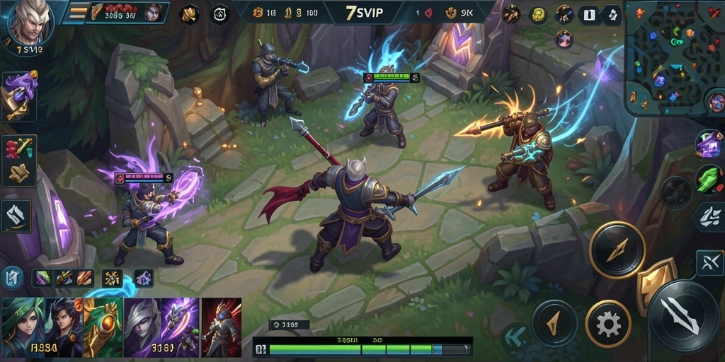 Menampilkan aksi penuh dari permainan MOBA yang seru.