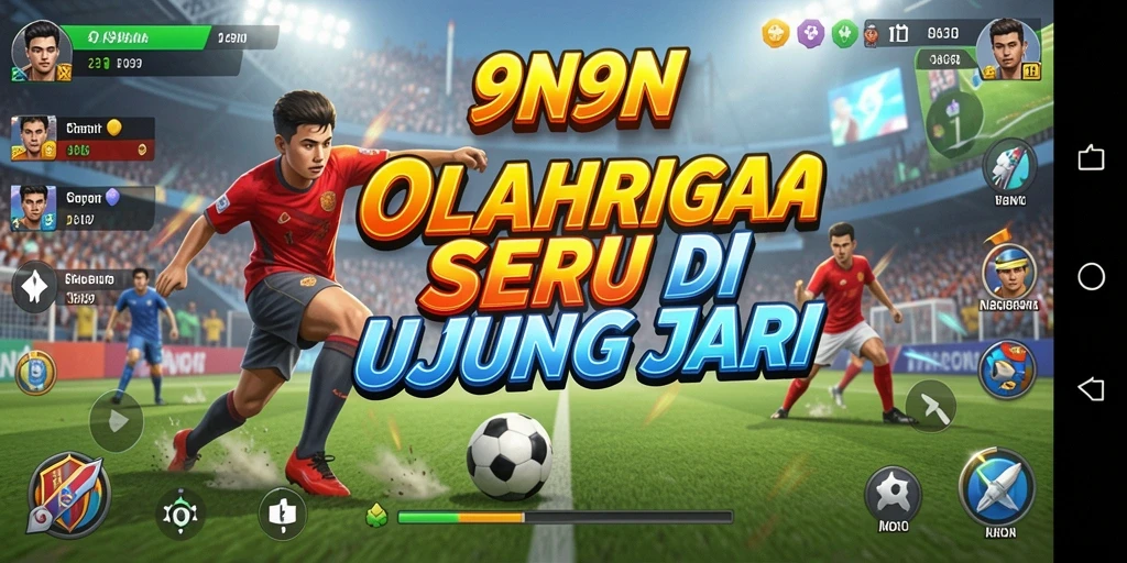 Screenshot menampilkan aksi seru dalam pertandingan olahraga 9N9N.