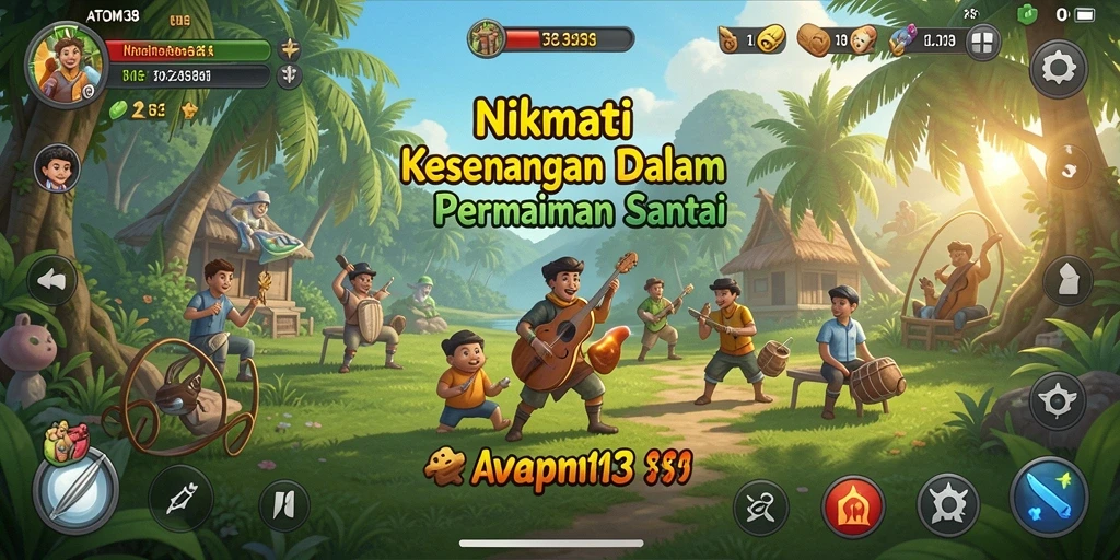Tampilan gameplay ATOM138 yang seru dan penuh warna.