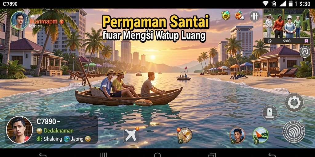 Tampilan gameplay C7890 dengan warna-warna cerah dan karakter lucu.