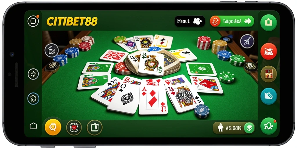 Tampilan gameplay seru dari CITIBET88 dengan suasana permainan Gaple.