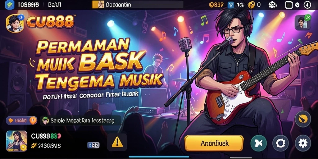 Screenshot CU888 menampilkan gameplay musik yang interaktif dan menarik.