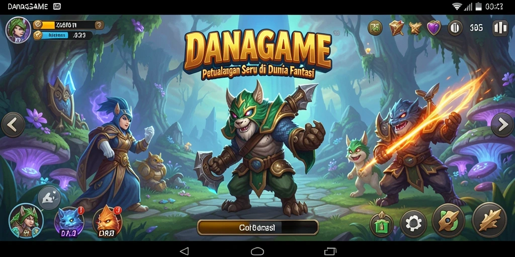 Tangkapan layar menampilkan aksi menegangkan dalam petualangan di DANAGAME.