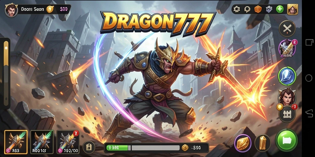Tampilan aksi seru dalam DRAGON777 dengan pertarungan mendebarkan.