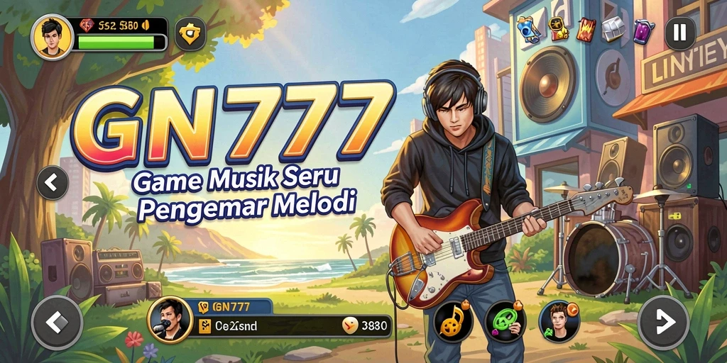 Screenshot gameplay GN777 yang menunjukkan keseruan bermain musik.