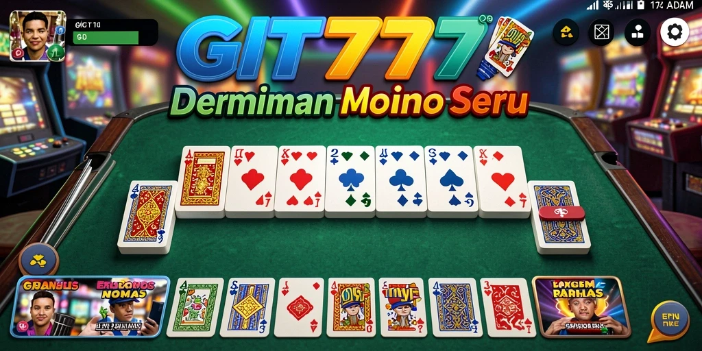 Tampilan gameplay GT777 dengan kartu Domino yang seru dan menantang.