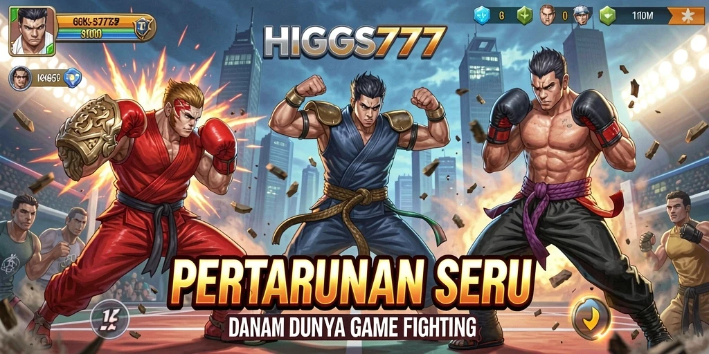 Screenshot gameplay HIGGS777 menampilkan pertarungan yang mendebarkan dan grafis menawan.