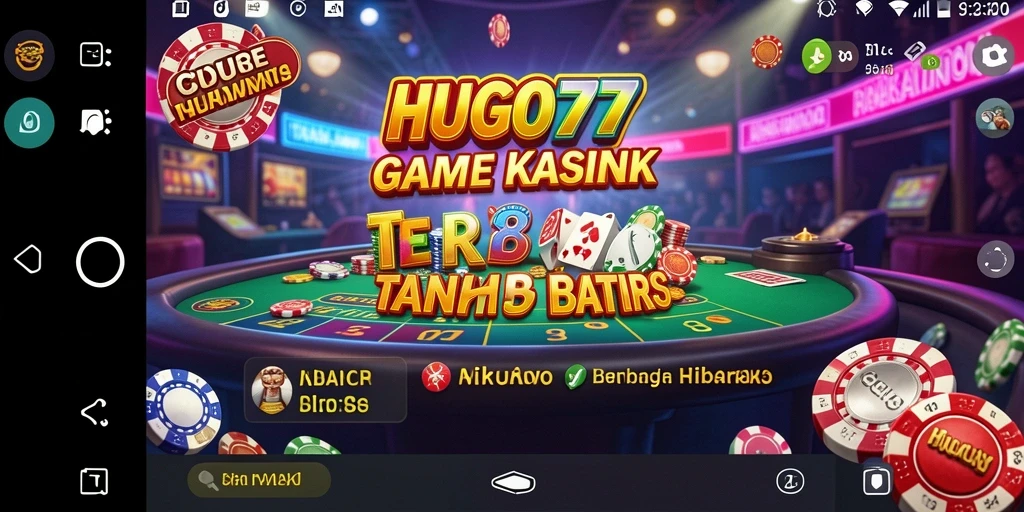 Tampilan gameplay HUGO77 yang menampilkan suasana kasino yang menarik.