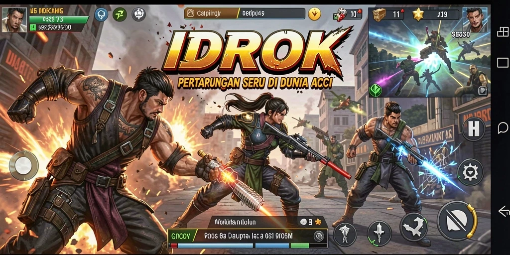 Tampilan gameplay seru dengan aksi menegangkan di IDROK.