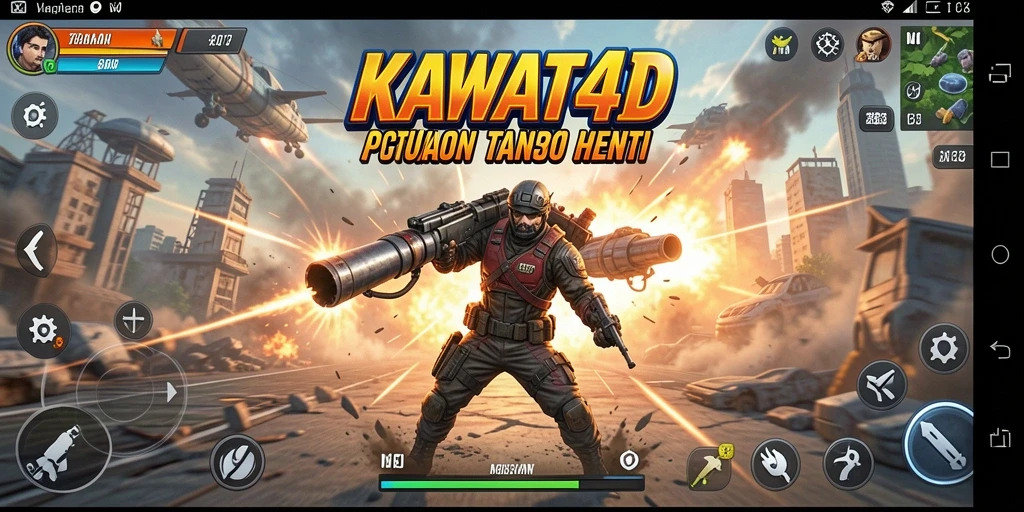 Tampilan gameplay KAWAT4D dengan aksi penuh adrenaline.