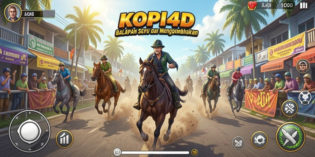 Gameplay balapan yang mendebarkan dan penuh aksi di KOPI4D.