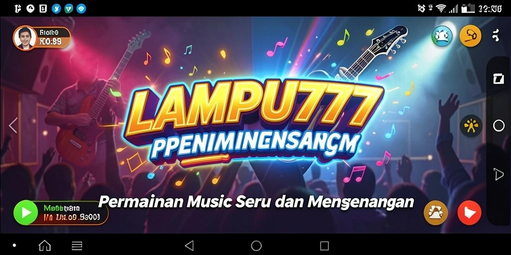 Tampilan gameplay seru di LAMPU777 dengan berbagai lagu.