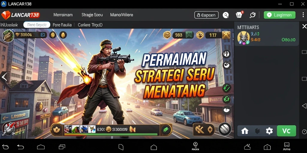 Tampilan gameplay LANCAR138 dengan aksi strategi yang intens.