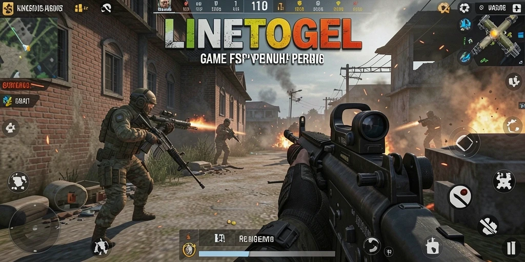Tampilan gameplay menegangkan dari LINETOGEL dengan aksi FPS yang mendebarkan.
