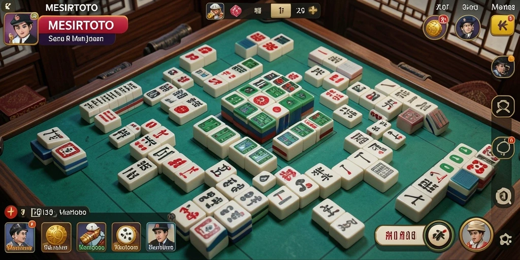 Tampilan gameplay seru dalam permainan Mahjong MESIRTOTO.