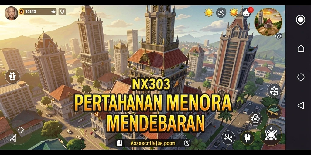 Tampilan gameplay NX303 yang mendebarkan dalam pertahanan menara.