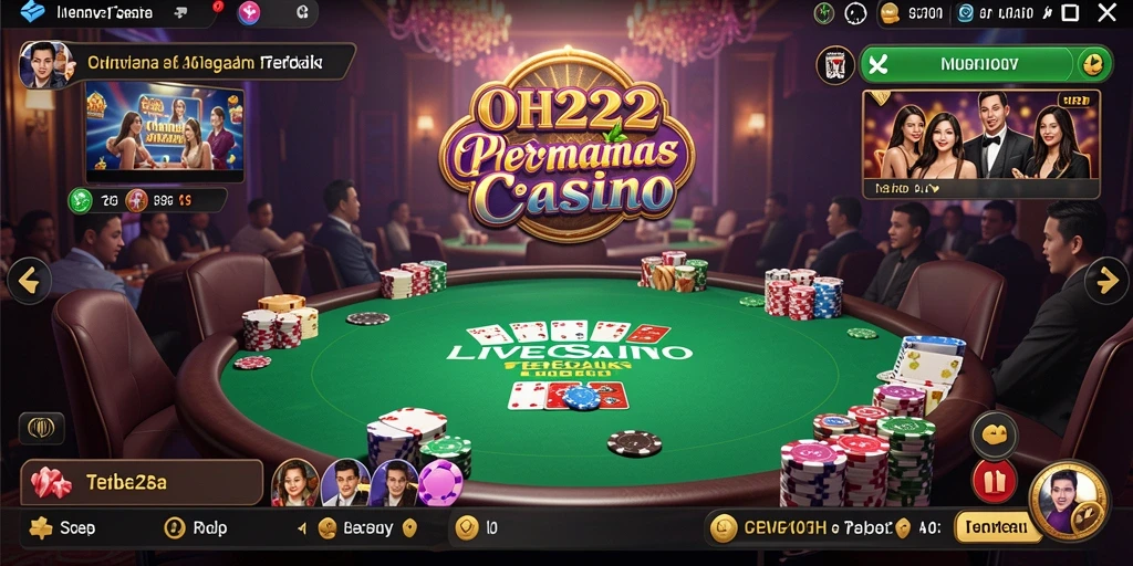 Screenshot permainan Live Casino menunjukkan dealer yang ramah dan gameplay mengasyikkan.
