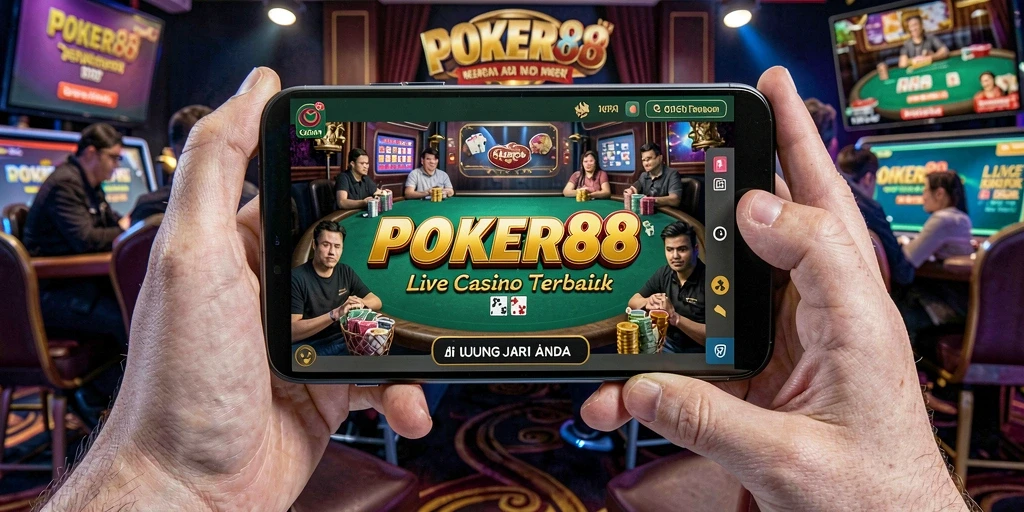 Screenshot gameplay POKER88 yang menunjukkan suasana Live Casino yang nyata.