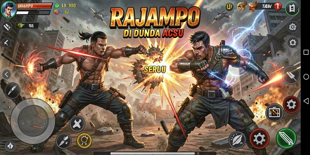 Tampilan gameplay RAJAMPO yang seru dan mendebarkan.