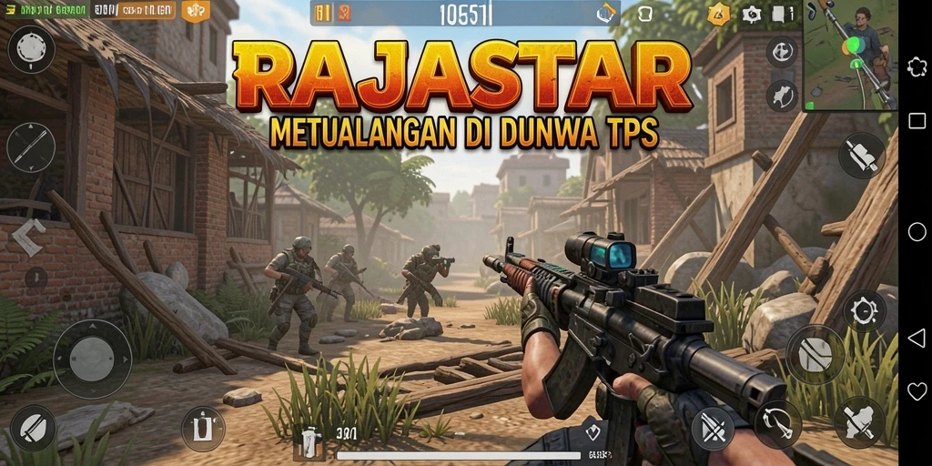 Tampilan gameplay seru di RAJASTAR dengan aksi menembak yang mendebarkan.