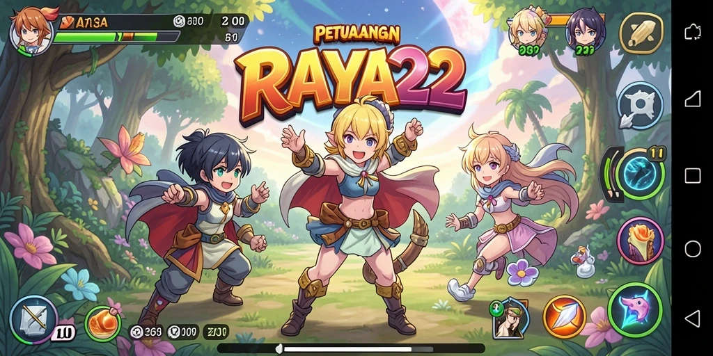Tampilan gameplay RAYA22 yang menakjubkan dengan karakter Anime.
