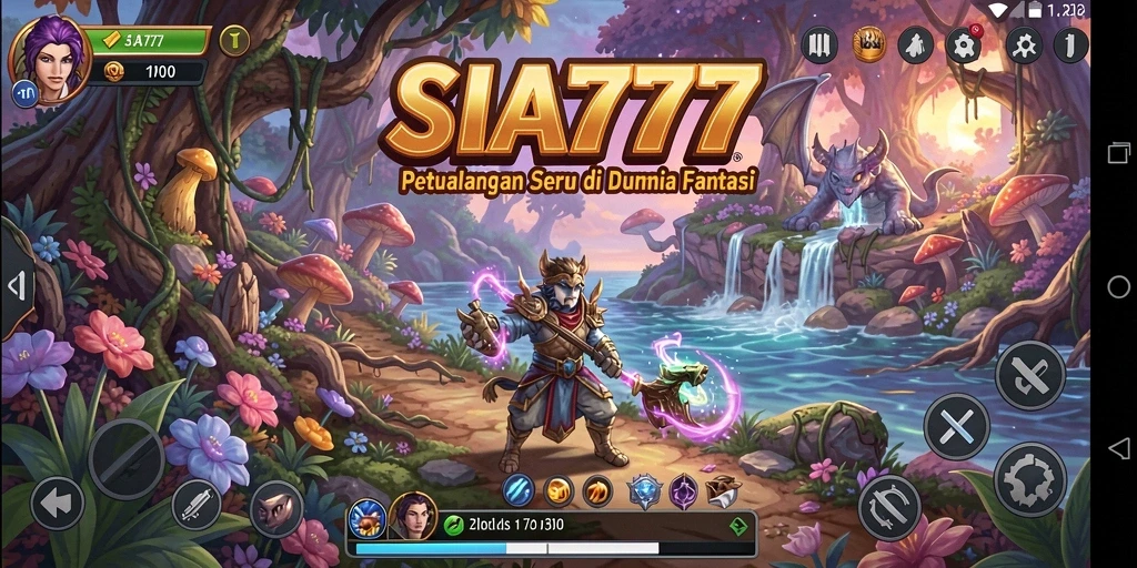 Screenshot gameplay SIA777 menunjukkan karakter berpetualang di dunia yang menakjubkan.