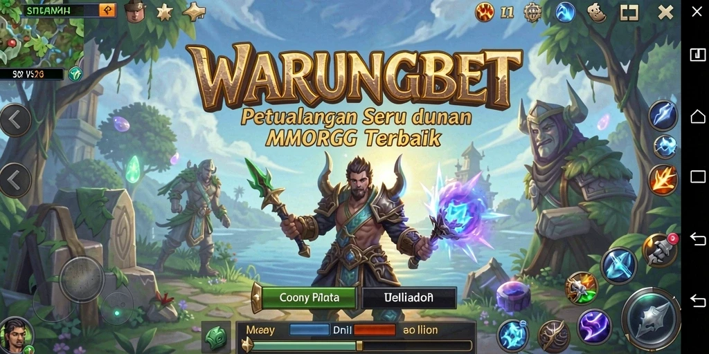 Screenshot menampilkan aksi pertempuran epik dalam WARUNGBET.